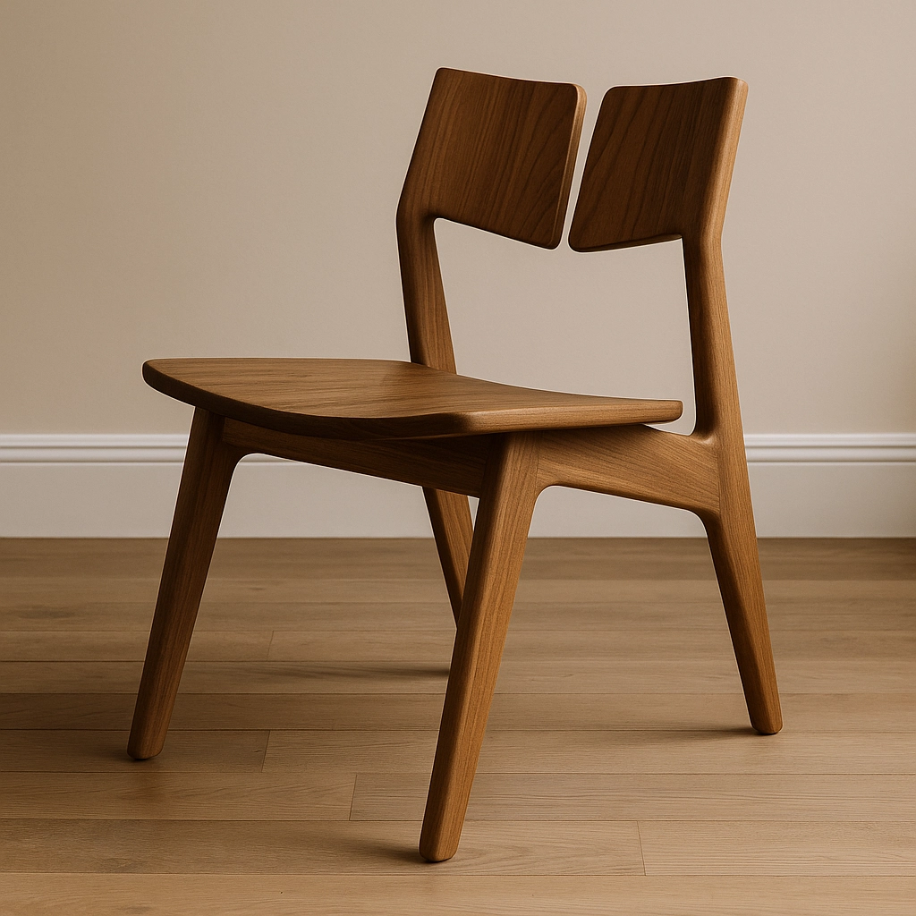 silla escandinava de madera maciza